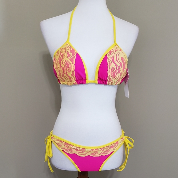 Pink and yellow bikini Clearance
